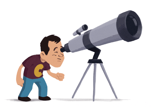 looking through the telescope animation